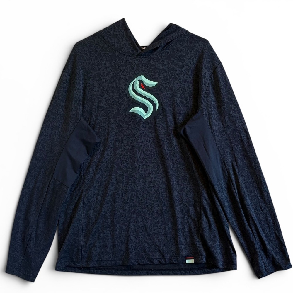 Fanatics Seattle Kraken NHL Mens L Navy Blue Performance Lightweight Hoodie